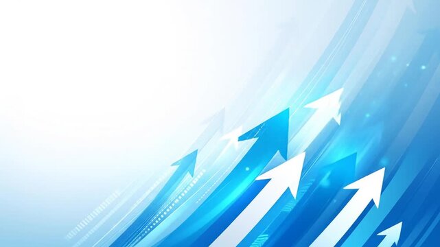 Abstract Upward Trend Graphic Design, Blue and White Arrows