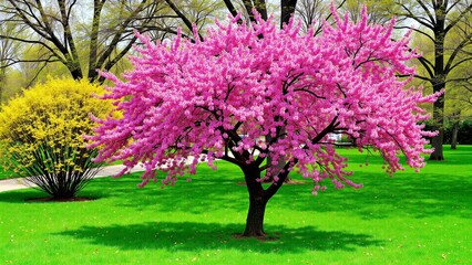 Obraz premium Pink flower tree in spring