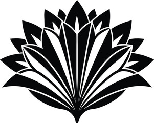 Art Deco Flower Design Silhouette | Art Deco Floral Pattern Vector Art