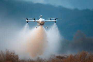 Fototapeta premium drones play crucial role in firefighting efforts enhancing safety and efficiency during emergencies