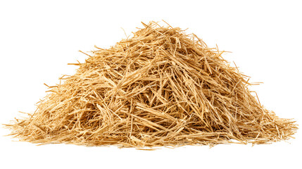 A Pile of Golden Hay Isolated on Black Background