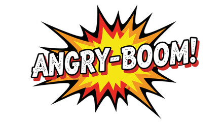 Angry-Boom! Comic Book Style Explosion Graphic
