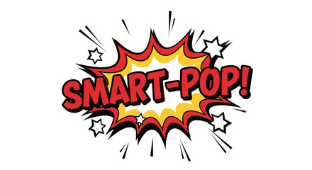 Comic Book Style "SMART-POP!" Text Graphic