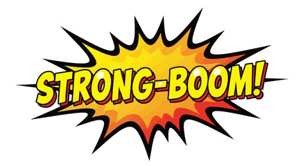 Strong-Boom! Comic Book Style Explosion Graphic