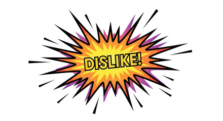 Comic Book Style Dislike Burst with Yellow and Orange Gradient