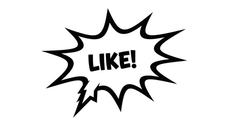 Black and White Comic Style Like Speech Bubble