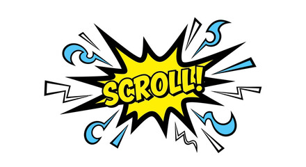 Yellow Comic Book Scroll! Exclamation Pop Art Speech Bubble