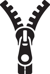 Isolated zipper icon, minimal sewing symbol, black zipper design, line zipper outline, clothing zipper vector, silhouette zipper clipart, editable zipper tool, garment sewing element