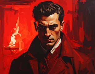 Portrait of a man in a red coat