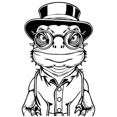 Iguana Steampunk Top-hat #155