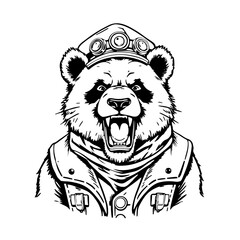 Panda Steampunk Beret #230