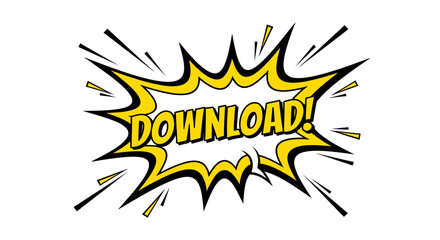 Yellow Comic Book Download Speech Bubble