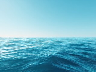 Fototapeta premium Vast Blue Ocean Surface Under Clear Sky
