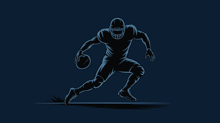 Dynamic football player running with the ball shows power and skill in the game illustration