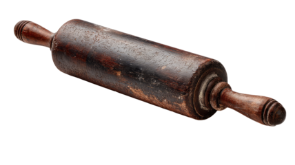 Vintage wooden rolling pin, dark patina