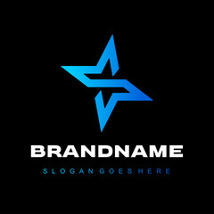 Vector logo of an abstract star shape designed to resemble the letter S in a modern minimal style.