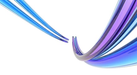 Abstract blue and purple ribbon isolated on white background