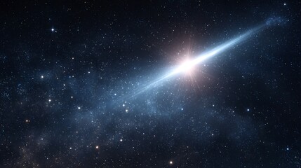 Dazzling comet streaks across a vast, star-filled cosmos, igniting wonder and exploration in the endless night sky.