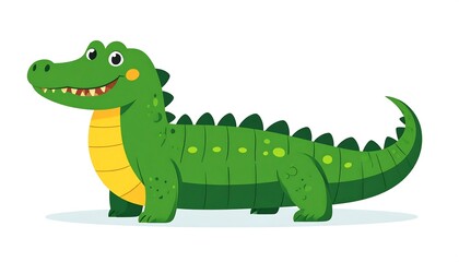 Obraz premium Cartoon crocodile, cheerful, playful, simple design