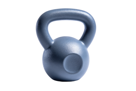 Gray kettlebell, front view