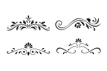 Elegant black flourish ornaments for design projects