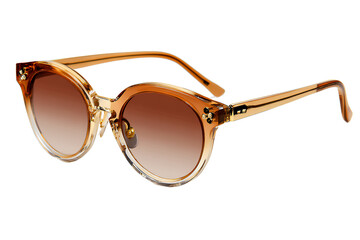 vintage sunglasses, in a brown and gold color, in png format. PNG