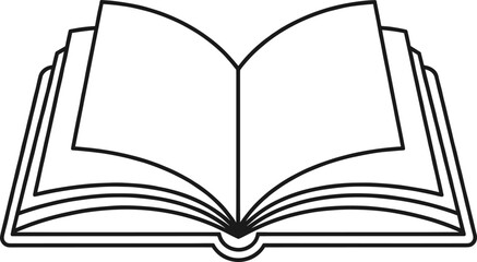 Open book line art vector illustration, education and learning concept, reading symbol, literature icon, knowledge resource, school and library graphic design