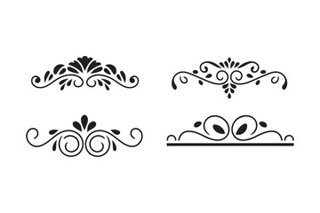 Elegant black flourish ornaments for design and decoration