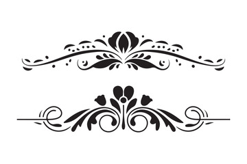 Elegant black floral ornate decorative flourishes
