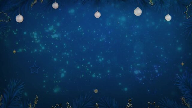 Christmas snowflakes frame with lights and particles.