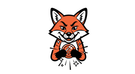 Fox Cartoon Character Holding Money