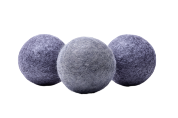 Three textured, light purple/gray spheres arranged horizontally