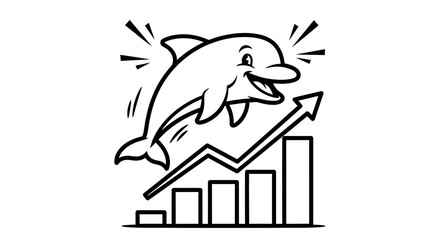 Happy Dolphin Leaping Upward Growth Chart