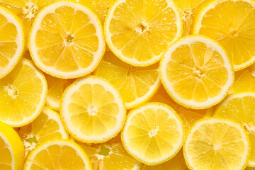 Slices of fresh lemon as background, closeup