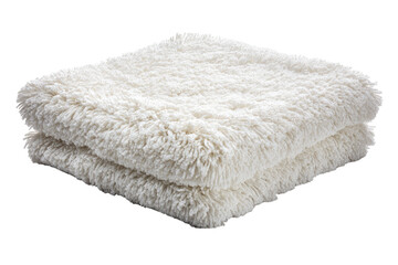Fluffy white blankets stacked, studio shot, clean background, home decor