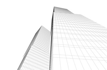 Fototapeta premium Abstract architectural buildings 3d rendering