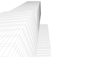 Fototapeta premium Abstract architectural buildings 3d rendering