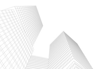 Fototapeta premium Abstract architectural buildings 3d rendering