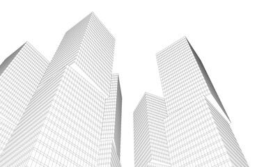 Fototapeta premium Abstract architectural buildings 3d rendering