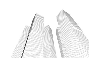 Fototapeta premium Abstract architectural buildings 3d rendering