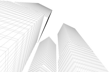 Fototapeta premium Abstract architectural buildings 3d rendering