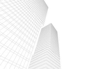 Fototapeta premium Abstract architectural buildings 3d rendering