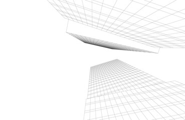 Abstract architectural buildings 3d rendering