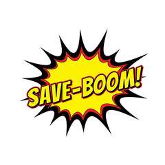 Comic Book Style Save-Boom Exclamation