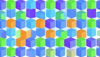 Naklejka premium Abstract pattern of overlapping cubes in vibrant colors