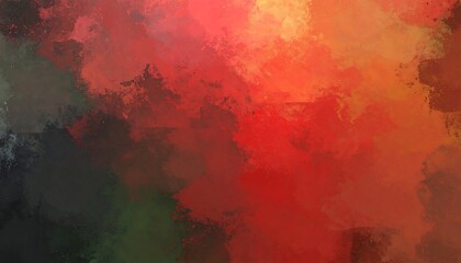 Abstract Painting With Vibrant Red