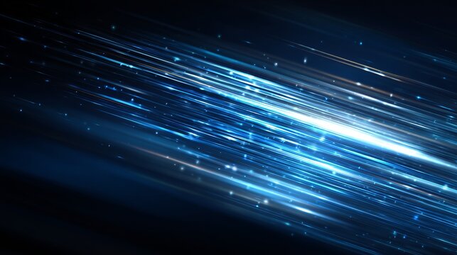 Dynamic blue light streaks create a sense of speed and futuristic motion perfect for technology and science themes