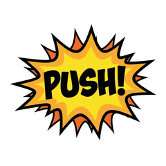 Comic Book Style Push Speech Bubble