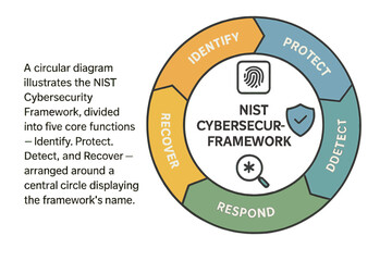 Template for an infographic presentation of a cybersecurity framework