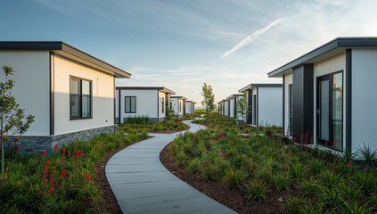 Contemporary Housing Design with Scenic Pathways and Gardens
